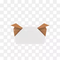 长方形棕色折纸动物-空若网 长方形棕色折纸动物-空若网