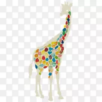 水彩画插图-长颈鹿-空若网 水彩画插图-长颈鹿-空若网