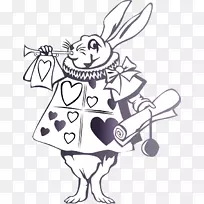 白兔爱丽丝在仙境中的冒险疯狂的帽子绘制剪贴画-爱丽丝仙境-空若网 白兔爱丽丝在仙境中的冒险疯狂的帽子绘制剪贴画-爱丽丝仙境-空若网