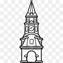 尖塔线艺术白色字体-麦加钟楼-空若网 尖塔线艺术白色字体-麦加钟楼-空若网