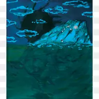 水底海洋生物绿松石水粉花-空若网 水底海洋生物绿松石水粉花-空若网