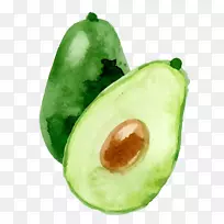 鳄梨水彩画-饺子-空若网 鳄梨水彩画-饺子-空若网