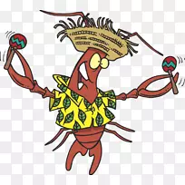 舞蹈动画卡通-水彩画蟹-空若网 舞蹈动画卡通-水彩画蟹-空若网