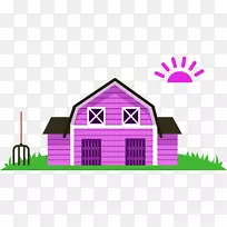 卡通农业-紫色房屋-空若网 卡通农业-紫色房屋-空若网