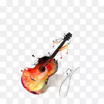 水彩画吉他绘画帆布吉他-空若网 水彩画吉他绘画帆布吉他-空若网