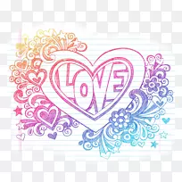 绘制爱之心素描-涂鸦-空若网 绘制爱之心素描-涂鸦-空若网