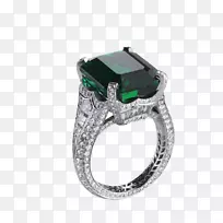订婚戒指翡翠钻石宝石祖母绿戒指-空若网 订婚戒指翡翠钻石宝石祖母绿戒指-空若网