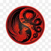 龙Zazzle凤凰t恤阴阳水墨画风格太极-空若网 龙Zazzle凤凰t恤阴阳水墨画风格太极-空若网