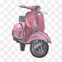 水彩画滑板车摩托车滑板车-空若网 水彩画滑板车摩托车滑板车-空若网