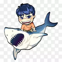 鲸鱼卡通插图-免费鲸鱼男孩拉材料-空若网 鲸鱼卡通插图-免费鲸鱼男孩拉材料-空若网
