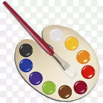 调色板水彩画画笔剪贴画-空若网 调色板水彩画画笔剪贴画-空若网