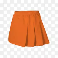 裙装女褶运动短裤-橙色裙子-空若网 裙装女褶运动短裤-橙色裙子-空若网
