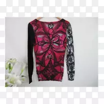 袖子衬衫领粉红色m外装-牡丹图案-空若网 袖子衬衫领粉红色m外装-牡丹图案-空若网