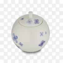 陶瓷蓝和白陶餐具.散落的花瓣-空若网 陶瓷蓝和白陶餐具.散落的花瓣-空若网