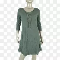 袖衬衫连衣裙领口青绿色连衣裙-空若网 袖衬衫连衣裙领口青绿色连衣裙-空若网