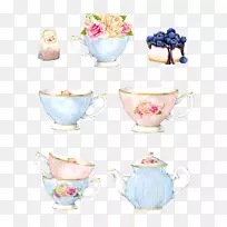 茶壶荫茶水彩画玫瑰茶壶手绘水彩画-空若网 茶壶荫茶水彩画玫瑰茶壶手绘水彩画-空若网
