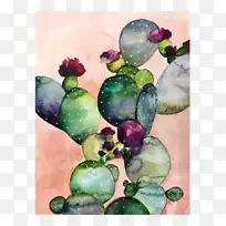 纸水彩画艺术版画水彩画仙人掌收藏-空若网 纸水彩画艺术版画水彩画仙人掌收藏-空若网