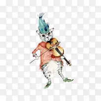 èС����ˮ�ʻ���ͼС����è-������