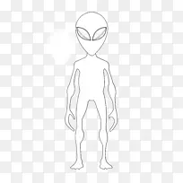 手指线艺术卡通剪辑艺术-外星人/-空若网 手指线艺术卡通剪辑艺术-外星人/-空若网