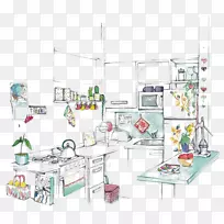 厨房制图室内设计服务.卡通厨房-空若网 厨房制图室内设计服务.卡通厨房-空若网