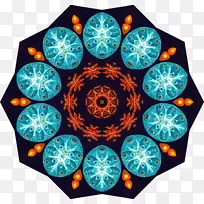 万花筒对称圆有机体图案和曼陀罗形状-空若网 万花筒对称圆有机体图案和曼陀罗形状-空若网