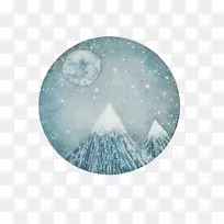 美术水彩画版画-装饰满月-空若网 美术水彩画版画-装饰满月-空若网