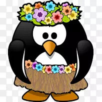 企鹅草裙舞剪贴画-企鹅-空若网 企鹅草裙舞剪贴画-企鹅-空若网