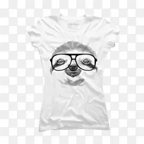 印花t恤上衣.树懒悬挂-空若网 印花t恤上衣.树懒悬挂-空若网