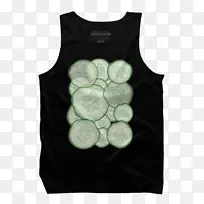 T恤镀金袖绿黄瓜片与黄瓜形象-空若网 T恤镀金袖绿黄瓜片与黄瓜形象-空若网