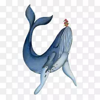 蓝鲸画水彩画插图-卡通蓝鲸-空若网 蓝鲸画水彩画插图-卡通蓝鲸-空若网