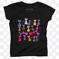 t恤袖牌字体猫爱好者t恤-空若网 t恤袖牌字体猫爱好者t恤-空若网
