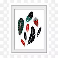 纸羽毛水彩画插图.羽毛框架-空若网 纸羽毛水彩画插图.羽毛框架-空若网