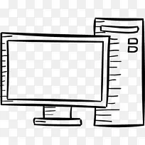 电脑监控电脑图标黑白主机-空若网 电脑监控电脑图标黑白主机-空若网