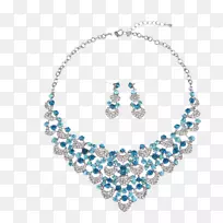 蓝色对称绿松石项链图案-新项链-空若网 蓝色对称绿松石项链图案-新项链-空若网