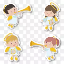 天使画卡通剪贴画-4天使贴纸材料-空若网 天使画卡通剪贴画-4天使贴纸材料-空若网