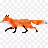 水彩画狐狸动物-运行狐狸-空若网 水彩画狐狸动物-运行狐狸-空若网