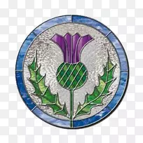 苏格兰蓟玻璃Zazzle窗口-紫色玻璃-空若网 苏格兰蓟玻璃Zazzle窗口-紫色玻璃-空若网