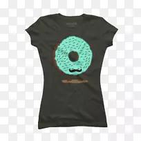 T恤袖绿色颈部字体甜甜圈-空若网 T恤袖绿色颈部字体甜甜圈-空若网