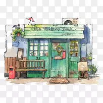 这座夏季水彩画屋-水彩画屋-空若网 这座夏季水彩画屋-水彩画屋-空若网