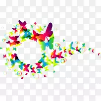 蝴蝶水彩画插图-蝴蝶花环-空若网 蝴蝶水彩画插图-蝴蝶花环-空若网