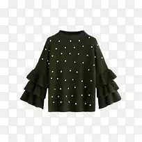 T恤衫袖珍珠上衣-空若网 T恤衫袖珍珠上衣-空若网