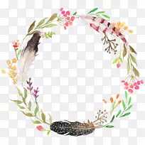 花环水彩画花花-空若网 花环水彩画花花-空若网