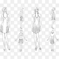 绘画时尚式样-连衣裙-空若网 绘画时尚式样-连衣裙-空若网