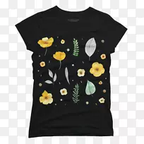 T恤袖黑色m字型T恤-空若网 T恤袖黑色m字型T恤-空若网