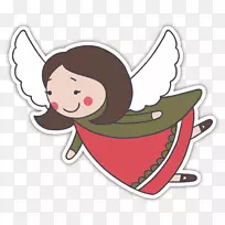 圣诞插画-飞行天使-空若网 圣诞插画-飞行天使-空若网