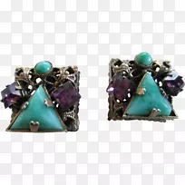绿松石耳环紫水晶翡翠宝石-绿宝石-空若网 绿松石耳环紫水晶翡翠宝石-绿宝石-空若网