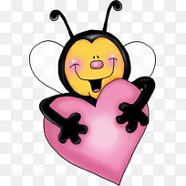 蜜蜂画爱情心夹艺术-蜜蜂-空若网 蜜蜂画爱情心夹艺术-蜜蜂-空若网