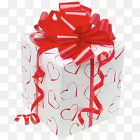 生日蛋糕祝福兄弟贺卡-白色礼物,红色蝴蝶结-空若网 生日蛋糕祝福兄弟贺卡-白色礼物,红色蝴蝶结-空若网