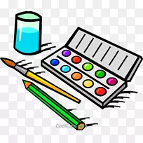 水彩画画笔剪贴画-空若网 水彩画画笔剪贴画-空若网