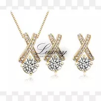 耳环仿宝石和莱茵石魅力和吊坠项链珠宝项链-空若网 耳环仿宝石和莱茵石魅力和吊坠项链珠宝项链-空若网